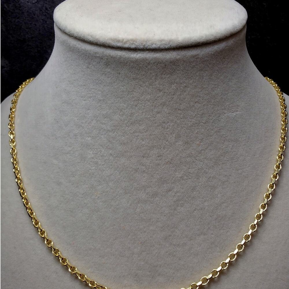 Gold Vermeil Adjustable Anchor Link Chain Necklace | 2.6mm Sterling Silver Bolo